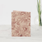 Floral chinois anglais plié Faire-part de mariage (Dos)