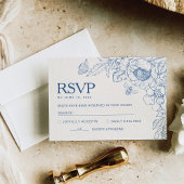Floral Chinoiseri Wedding Carte RSVP
