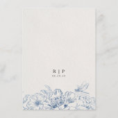 Floral Chinoiserie Mariage menu plat (Dos)