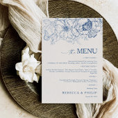 Floral Chinoiserie Mariage menu plat