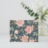 Floral Chinoiserie Roze - ontvleksel Briefkaart (Staand voorkant)