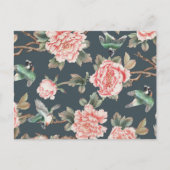 Floral Chinoiserie Roze - ontvleksel Briefkaart (Voorkant)