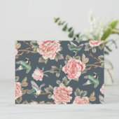 Floral Chinoiserie Roze - ontvleksel Kaart (Staand voorkant)