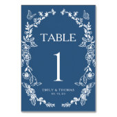 Floral Chinoiserie Trouwtafel Nummer Kaart (Voorkant)