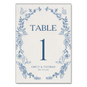 Floral Chinoiserie Trouwtafel Nummer Kaart (Voorkant)
