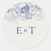 Floral Chinoiserie Wedding Classic Ronde Sticker (Voorkant)