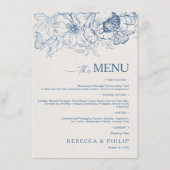 Floral Chinoiserie Wedding Flat Menu (Voorkant)