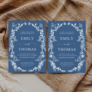 Floral Chinoiserie Wedding Kaart