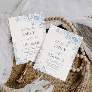 Floral Chinoiserie Wedding Kaart