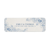 Floral Chinoiserie Wedding Return Adres Label (Voorkant)