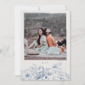 Floral Chinoiserie Wedding Save the Date Kaart (Achterkant)