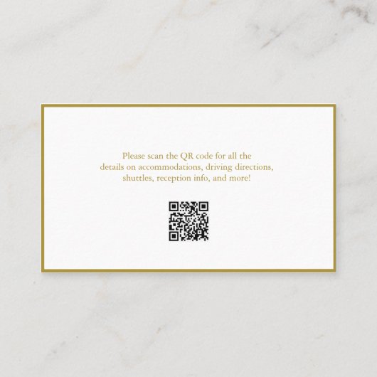 Floral Chinoisorie QR code bruiloft details Plaatskaartje (Achterkant)