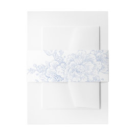 Floral Chintz Chinoiserie Blue Toile Wedding Uitnodigingen Wikkel