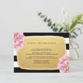 Floral chique bruiloft invoegen Kaart / goud (Staand voorkant)