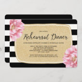 Floral chique repetitie diner uitnodiging / champa (Voorkant / Achterkant)