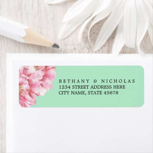 Floral chique retouradres labels / munt (Insitu)