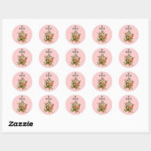 Floral Christelijk Cross Ronde Sticker (Vel)