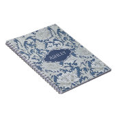  Floral Chrysanthemum Pattern met Monogram Notitieboek (Rechterzijde)