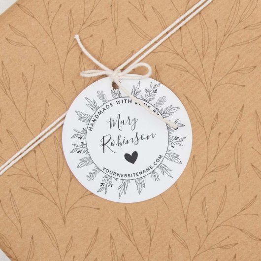Floral Circle aangepaste naam handgemaakt met lief Rubberstempel