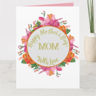 Floral Circle Banner Mother's Day Pink Kaart