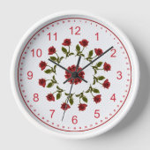 Floral Circle of Red Roses, White Lattice Pattern (Voorkant)