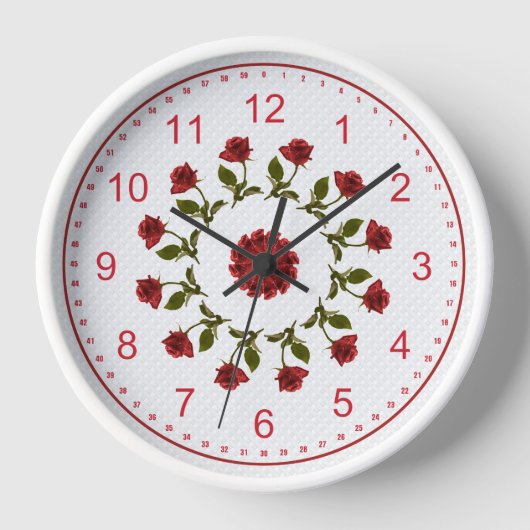 Floral Circle of Red Roses, White Lattice Pattern (Voorkant)
