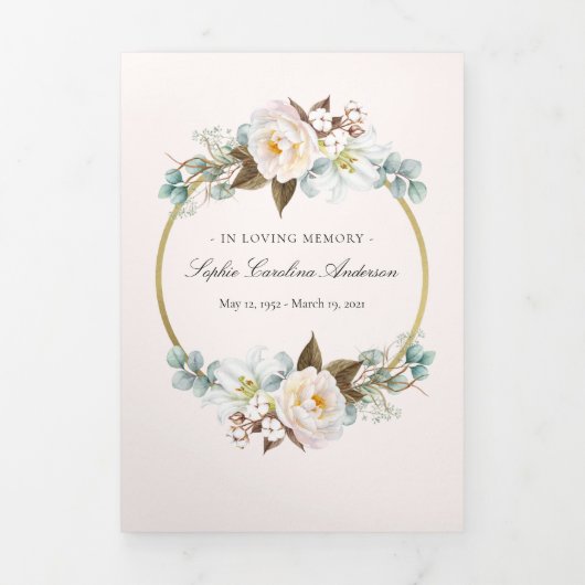 Floral Circle Viering van het Life-programma Drieluik Uitnodiging (Cover)