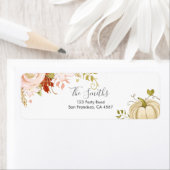 Floral Citrouille Étiquettes de adresse Automne Au (En situation)