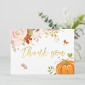 Floral Citrouille merci Rustic Automne Douche (Debout devant)