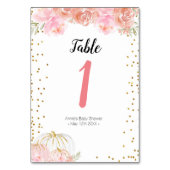 Floral Citrouille Numéro de table moderne (Dos)