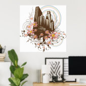 Floral City Poster (Thuiskantoor)