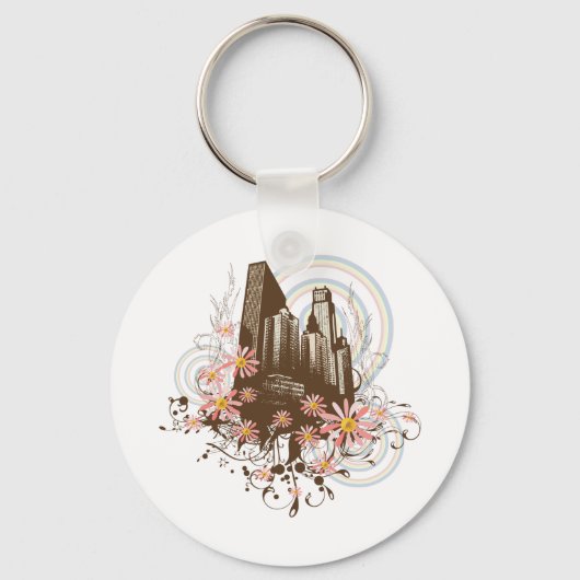 Floral City Sleutelhanger (Voorkant)