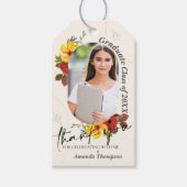Floral Class of 2024 Foto Afstuderen Dank u Cadeaulabel (Voorkant)
