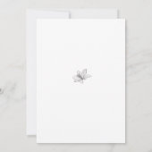 Floral Classic Black & White Wedding Invitation Kaart (Achterkant)