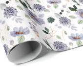 Floral Classic Paarse Patroon Cadeaupapier (Rol Hoek)