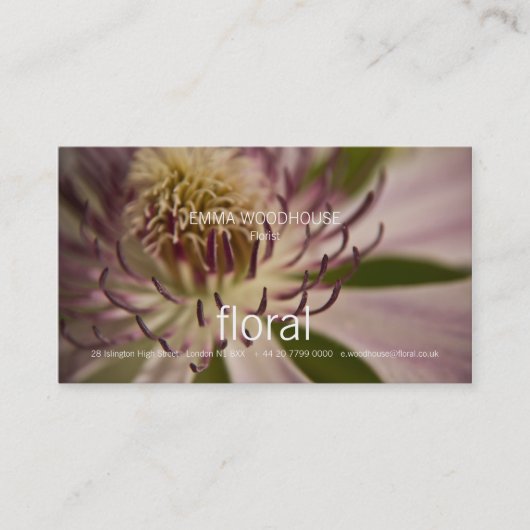 Floral - Clematis Carte de visite (Devant)