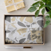 Floral Clematis Waterverf Gold Grey Black Tissuepapier (Geschenk)