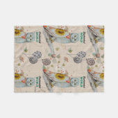 Floral Cloak Owl Fleece Baby Blanket (Voorkant (Horizontaal))