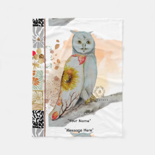 FLoral Cloak Uil Fleece Babydeken Deken