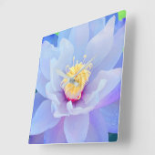 Floral Clock - Lavender Vierkante Klok (Hoek)