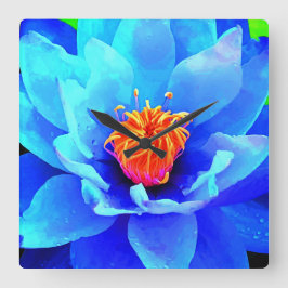 Floral clock vierkante klok