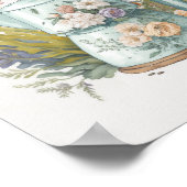 Floral Coffee Kitchen Waterverf Botanische Boho Poster (Hoek)