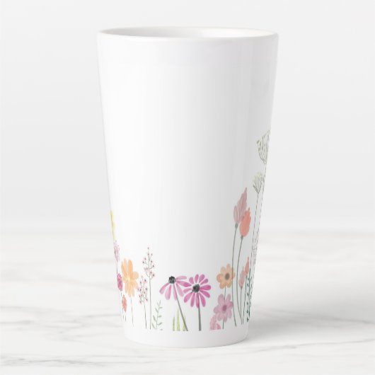 Floral Coffee Mug Latte Mok (Voorkant)