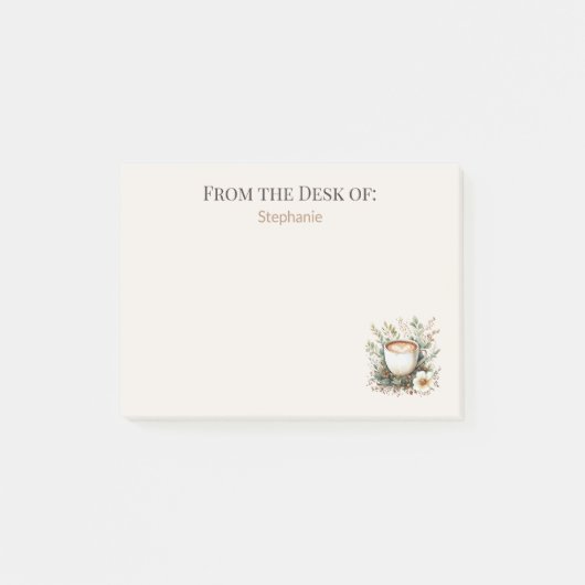 Floral Coffee Mug Personalized Post-it® Notes (Voorkant)