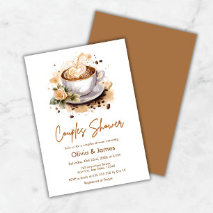 Floral Coffee Wedding Couples Vrijgezellenfeest Kaart