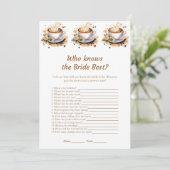 Floral Coffee Who Knows The Bride Beste Game Kaart (Staand voorkant)