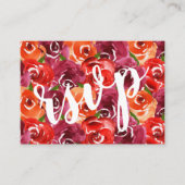Floral Collage Wedding QR Code RSVP Informatiekaartje (Voorkant)