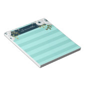 Floral Color Stripe Persoonlijke naam Notitieblok (Schuin)