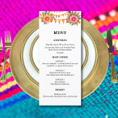 Floral coloré Fiesta Mariage mexicain Menu