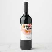 Floral coloré gras | Étiquette de vin Mariage (Devant)